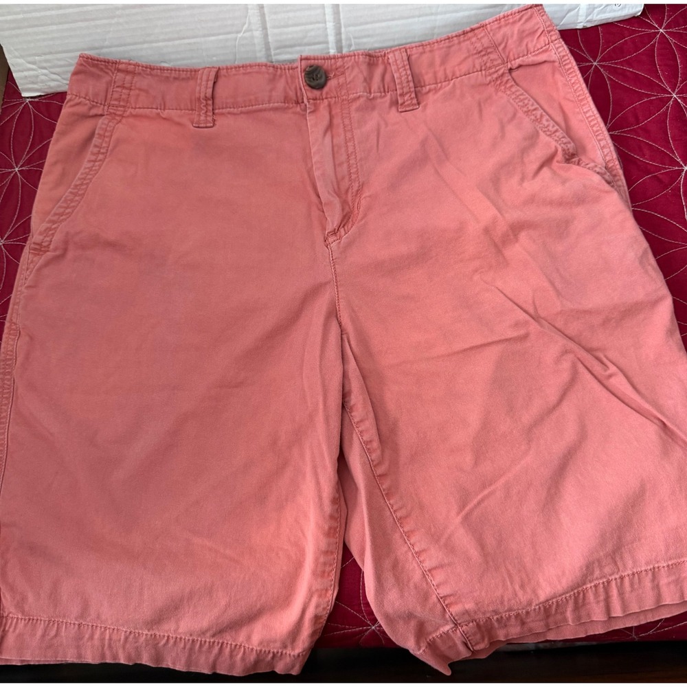 Urban Pipeline Mens 34W Flat Front Shorts Salmon Pink Coral Cotton Stretch Knee